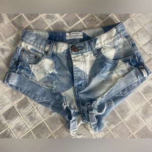 ONE TEASPOON BLUE HEART BANDITS SZ 25 BRAND NEW WITHOUT TAGS